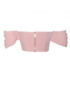 Miss Circle Tia Salmon Pink Off Shoulder Corset Top Corsets