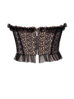 Miss Circle Corsets Orah Black Mesh And Lace Corset Top