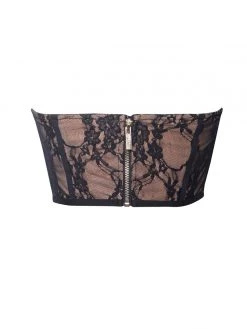 Miss Circle New Romantics Stretch Black Lace Cropped Top Tops