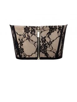 Miss Circle Corsets Gia Black Lace Corset Cropped Top