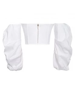 Miss Circle Corsets Kalani White Puff Sleeve Corset Top