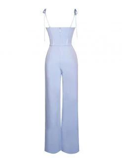 Miss Circle Sarina Baby Blue Satin Corset Jumpsuit