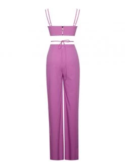 Miss Circle Neva Fuchsia Cutout Strappy Jumpsuit