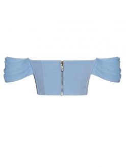 Miss Circle Tia Blue Off Shoulder Corset Top