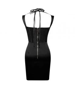 Miss Circle Corsets Amari Black Satin Corset Dress