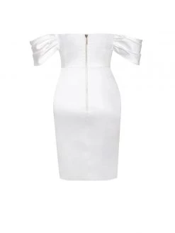 Miss Circle Zori White Off Shoulder Satin Corset Dress