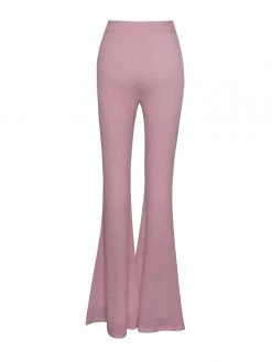 Miss Circle New In Be Together Pink Stretch Knit Flare Pants