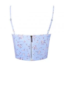 Miss Circle Nora Light Blue Flora Corset Top Corsets