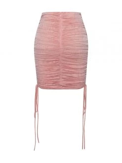 Miss Circle Makayla Blush Mesh Ruched Skirt Dresses