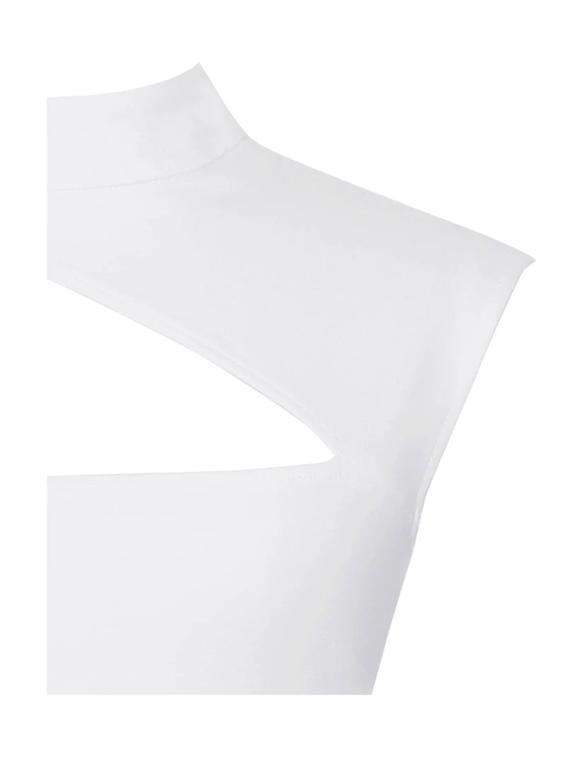 Miss Circle Best Sellers Jolene Asymmetric Neck Cutout Detail Stretch Crepe Dress