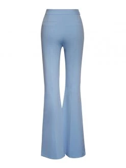 Miss Circle Taya Blue Crepe Flared Trousers Bottoms