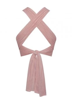 Miss Circle Milena Blush Mesh Criss Cross Top