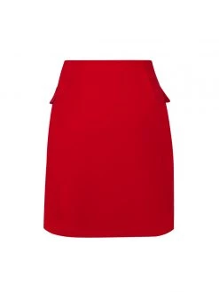 Miss Circle Bottoms Dalia Red Asymmetrical Mini Skirt