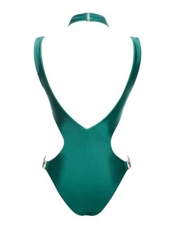 Miss Circle Swim Collection Mykonos Emerald Cutout One Piece Swimsuit