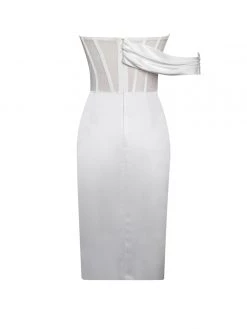 Miss Circle Sabrina White Mesh Satin Corset Dress Corsets