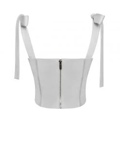 Miss Circle Teyana White Satin Corset Top