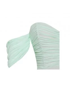 Miss Circle Quenby Teal Off Shoulder Mesh Maxi Dress