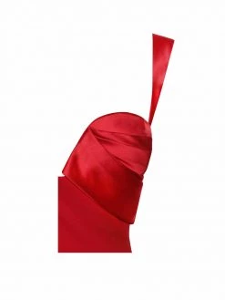 Miss Circle Onika Red Satin And Crepe Jumpsuit New In