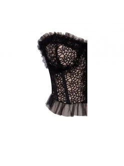 Miss Circle Corsets Orah Black Mesh And Lace Corset Top