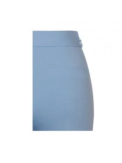 Miss Circle Taya Blue Crepe Flared Trousers Bottoms