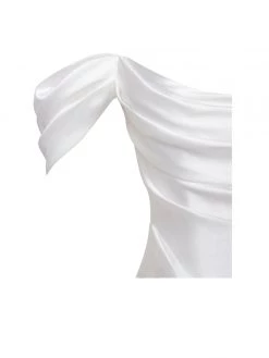 Miss Circle Zori White Off Shoulder Satin Corset Dress