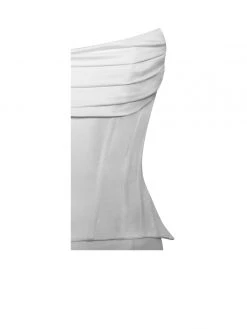 Miss Circle Corsets Gianna White Ruched Satin Corset Dress