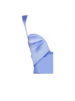 Miss Circle Lilian Blue High Slit Satin Dress Dresses