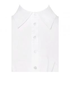 Miss Circle On My Mind White Draped Stretchy Boyfriend Shirt Dress Dresses