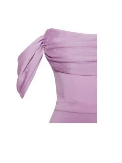 Miss Circle Sherlyn Mauve Off Shoulder Flared Crepe Jumpsuit New In