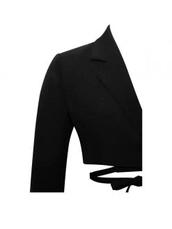 Miss Circle Deana Black Lace Up Crop Blazer Tops
