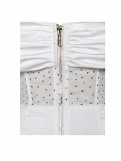 Miss Circle Corsets Norma White Off Shoulder Crystallized Corset Satin Gown