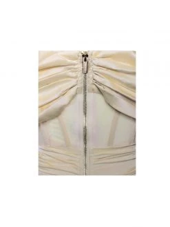 Miss Circle Kendal Butter Satin Draping Off Shoulder Corset Dress