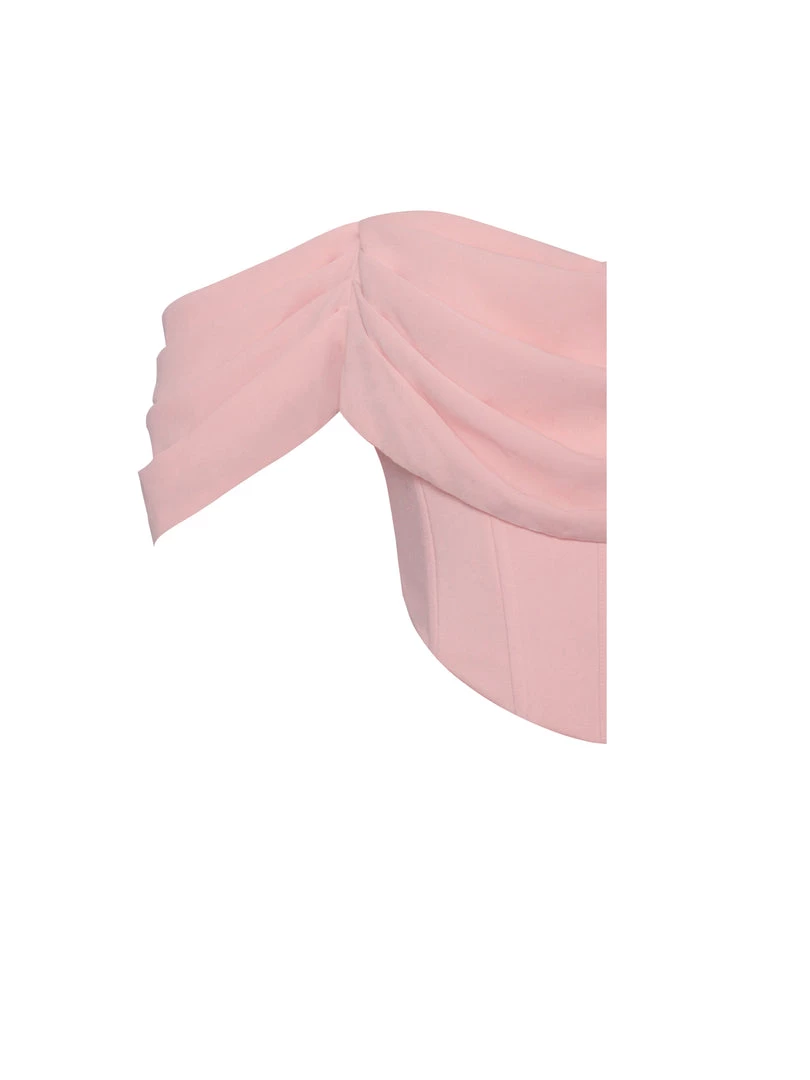 Miss Circle Tia Salmon Pink Off Shoulder Corset Top Corsets