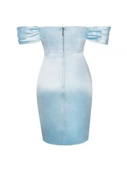 Miss Circle Zori Baby Blue Off Shoulder Satin Corset Dress Corsets