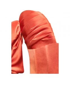 Miss Circle Zoya Orange Puff Sleeve Corset Satin Dress Corsets