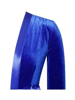 Miss Circle Glorious Royal Blue Long Sleeve Velvet Jumpsuit