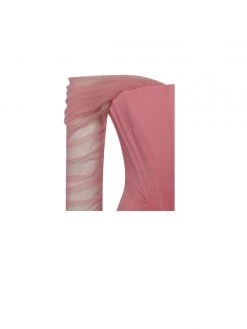 Miss Circle Zofia Salmon Pink Off Shoulder Mesh Sleeve Corset Dress Corsets