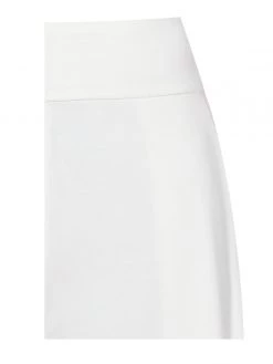 Miss Circle Never Enough White Stretch Crepe Wide Leg Trousers