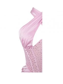 Miss Circle Corsets Noemie Pink Crystal Corset Satin Gown