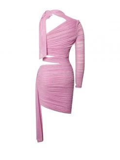 Miss Circle Camille Rose Pink Cutout Mesh Mini Dress