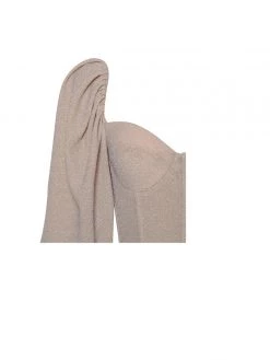 Miss Circle Evita Egg White Puff Sleeve Ruched Corset Dress