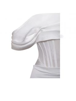 Miss Circle Sabrina White Mesh Satin Corset Dress Corsets