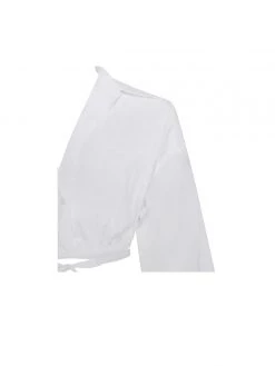 Miss Circle Tops Oleen White Shirt Top With Waist Tie