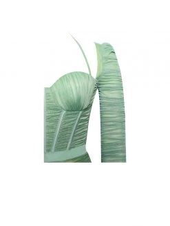 Miss Circle Corsets Quiana Basil Ruched Mesh Corset Jumpsuit