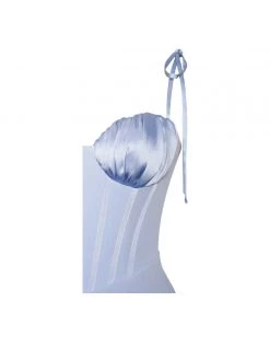 Miss Circle Sarina Baby Blue Satin Corset Jumpsuit