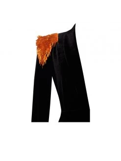 Miss Circle Windsor Hand-embellished Black Velvet Dress