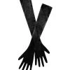 Miss Circle Gowns Ozella Black Velvet Opera-length Gloves