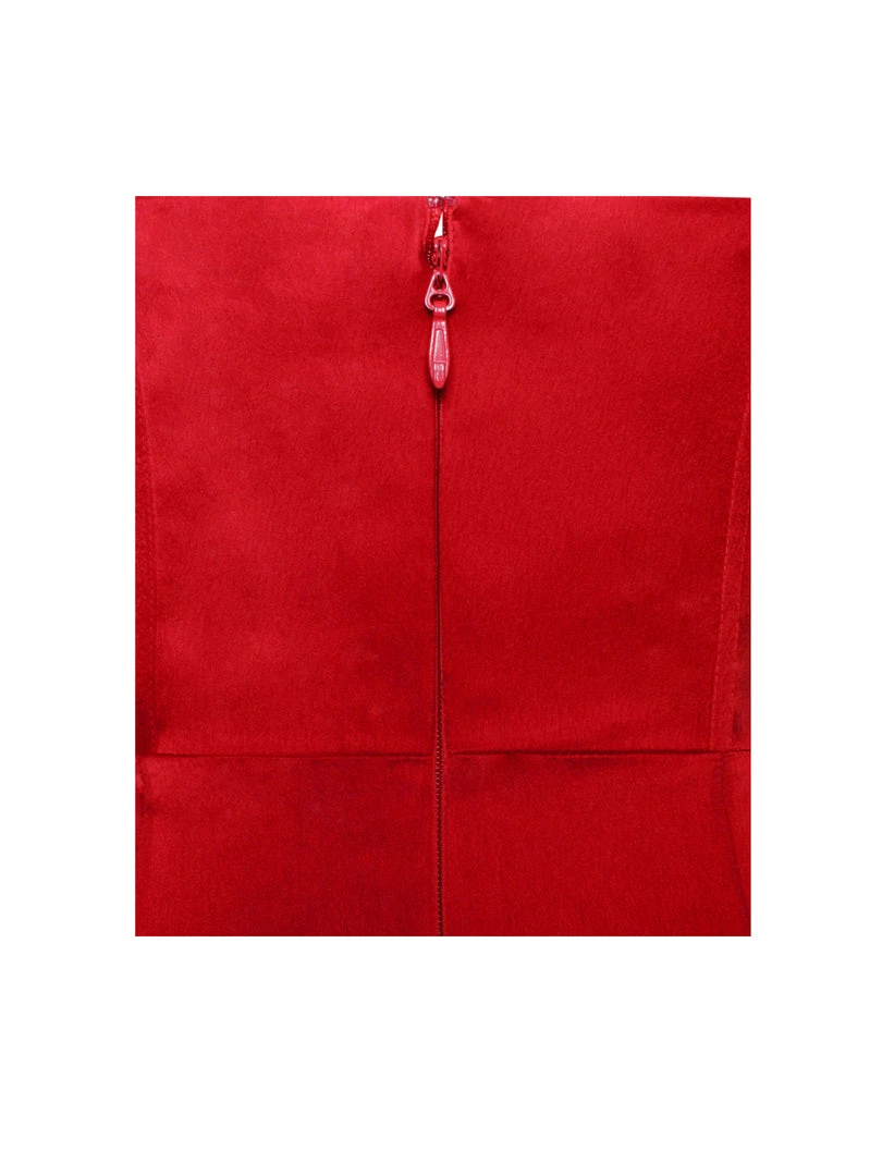 Miss Circle Zayda Red High Slit Corset Satin Gown