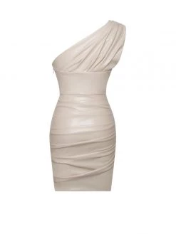 Miss Circle Marlee Off White Vegan Leather Dress Dresses