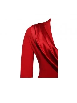 Miss Circle Vandra Red Draping Blazer Jacket Tops